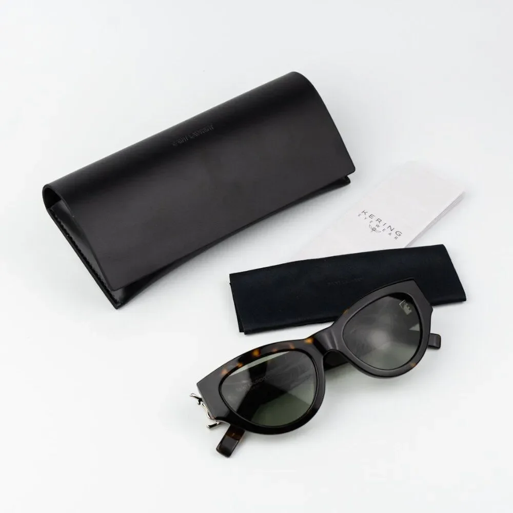 Saint Laurent Men Sunglasses Havana Green Cat Eye SLM94 008 BRAND NEW